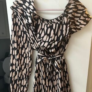 one-shoulder satin dress